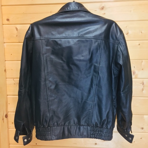 Vtg Biker leather Motorcycle JACKET Sz M - Picture 5 of 8
